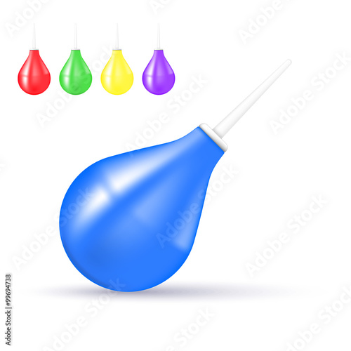 Vector illustration of medical enema with plastic nose and color
