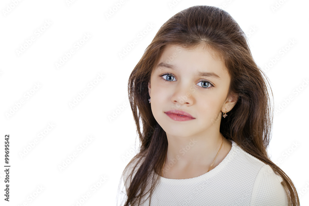 Portrait of a charming brunette little girl Portrait of a charming brunette little girl