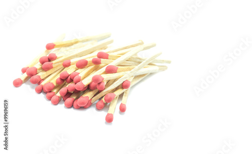 group of matches on white background