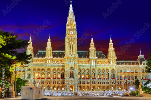 Vienna's Town Hall (Rathaus). The town hall also serves, in pers