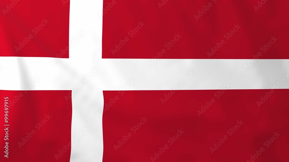Flag of Denmark, slow motion waving. Rendered using official design and colors. Flag of Denmark, slow motion waving. Rendered using official design and colors.