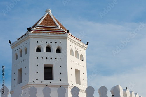 Phra Sumen Fort Is Historical Landmark of Santichaiprakarn Park at Phra Arthit Road of Bangkok, Thailand. photo