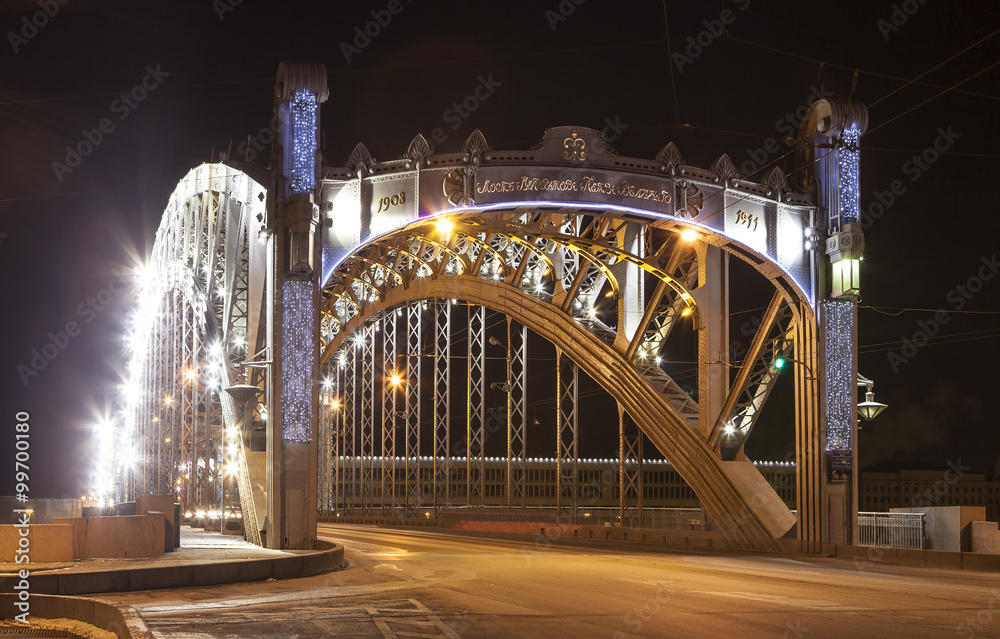 Obraz premium Большеохтинский мост. Санкт-Петербург. Россия.