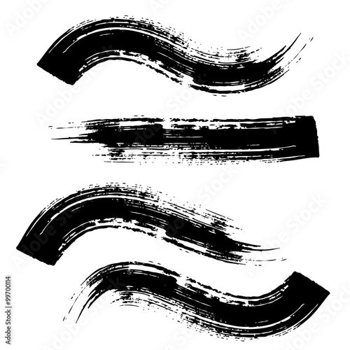 Vector black brush strokes
