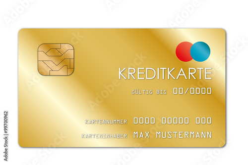 Gold glänzende Kreditkarte