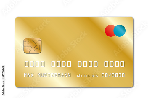 Gold glänzende Scheckkarte