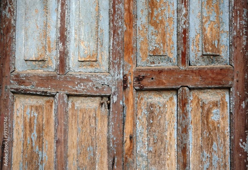 Old painted wooden door