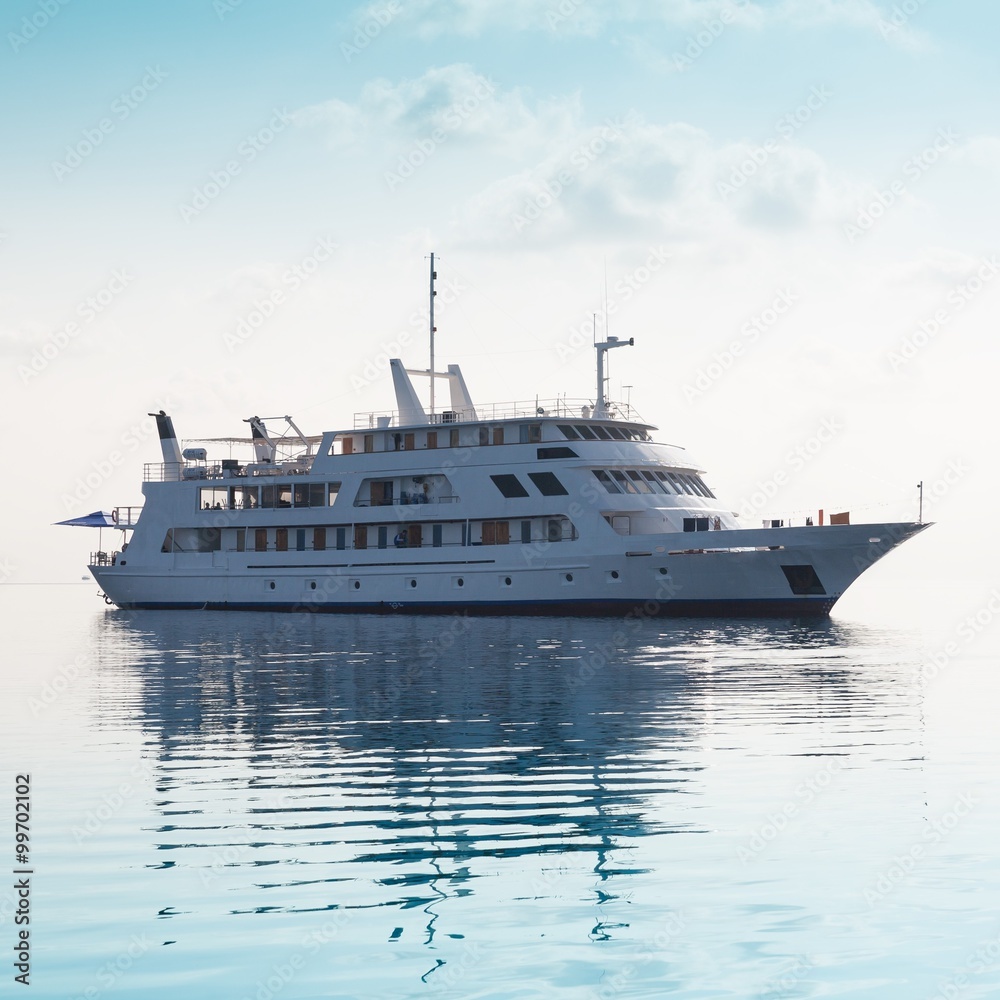 Boat in the Maldivian tropical sea