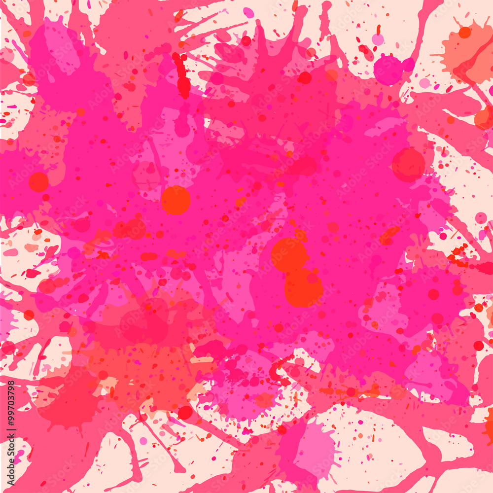 Pink watercolor paint splashes background