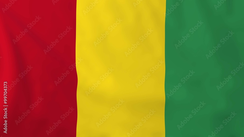 Flag of Guinea, slow motion waving. Rendered using official design and colors. Flag of Guinea, slow motion waving. Rendered using official design and colors.