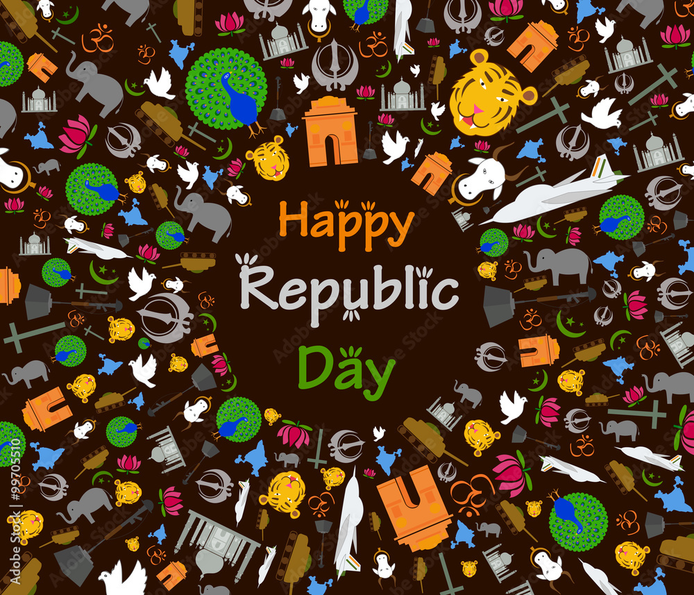 Obraz premium Happy Republic Day of India
