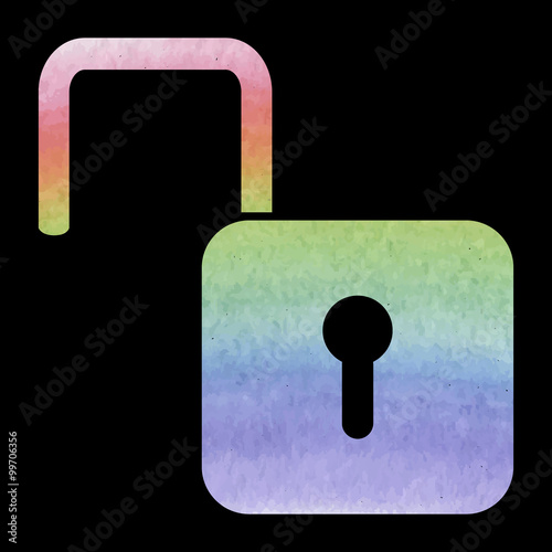Watercolor unlock icon