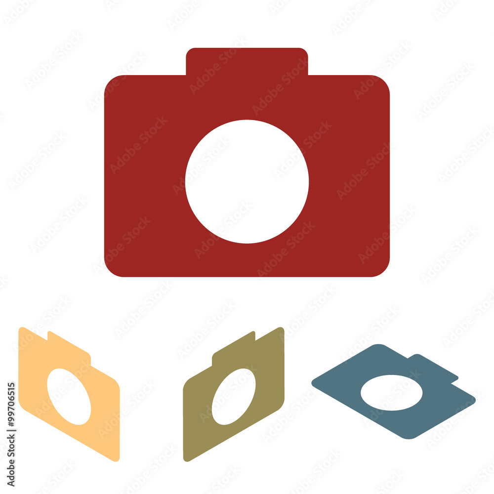 Camera icon set. Isometric effect Camera icon set. Isometric effect