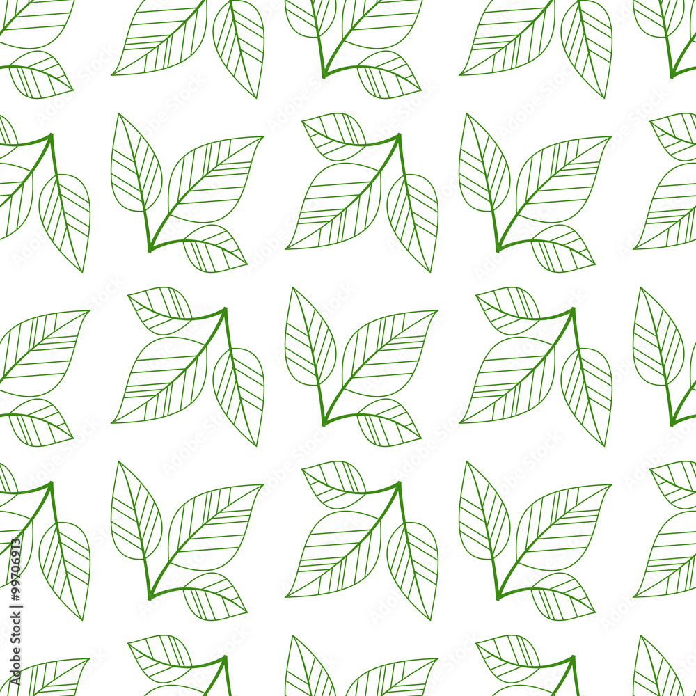 green seamless leaves