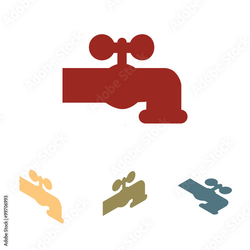 The water faucet icon  set. Isometric effect