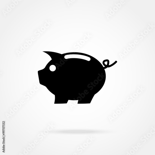 Icon pink pig piggy bank