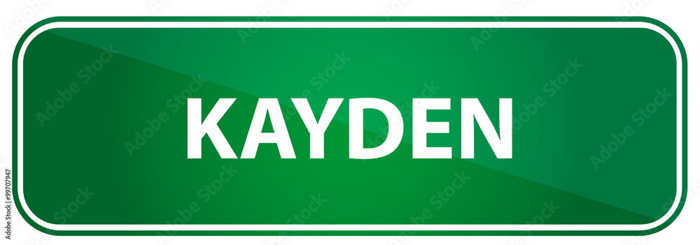 Popular boy name Kayden on a green US traffic sign