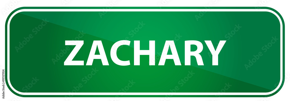 Popular boy name Zachary on a green US traffic sign