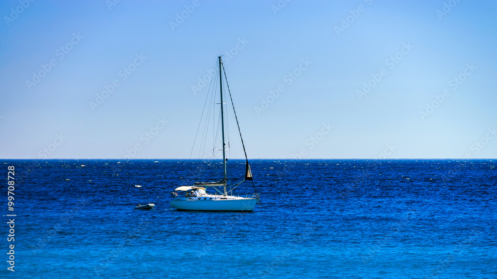 Naklejka premium Beautiful boats on Mediterranean sea near Nice