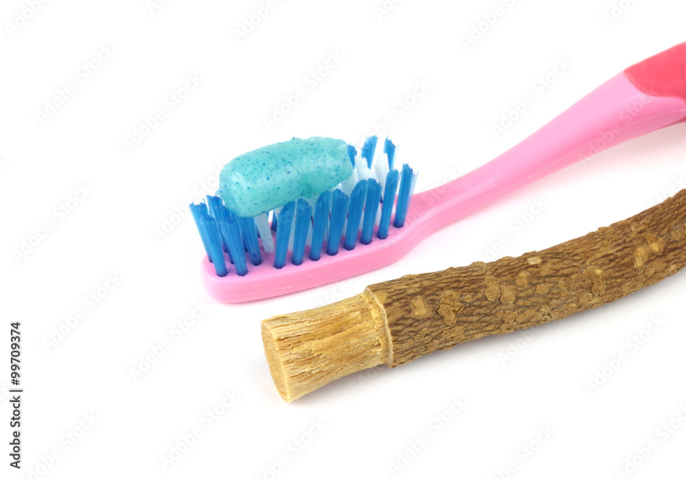 Toothbrush and old islamic traditional natural toothbrush Miswak