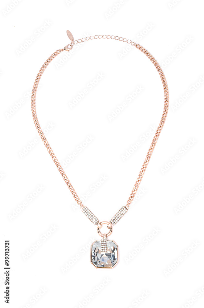 gold pendant with gem on a white background gold pendant with gem on a white background