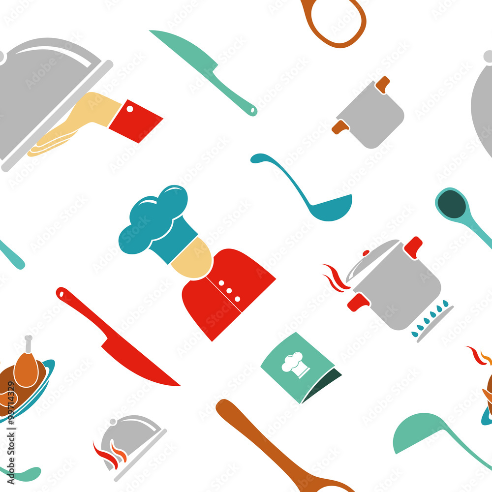 Kitchen seamless vector pattern