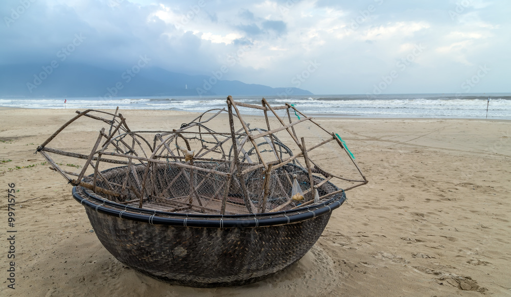 fishing boat in Danang beach, Viet Nam