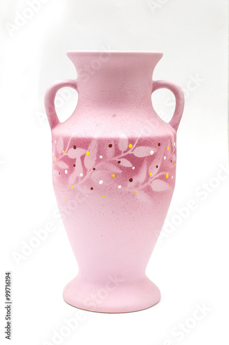 vase with an ornament on a white background photo