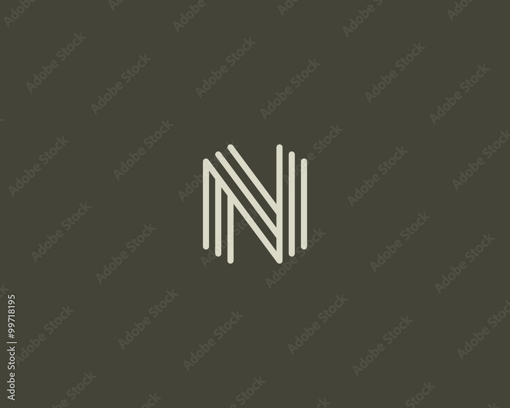 Abstract letter N logo design template. Line creative sign. Universal vector icon. Abstract letter N logo design template. Line creative sign. Universal vector icon.
