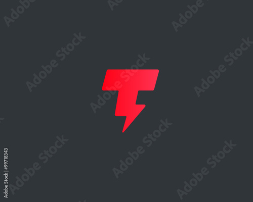 Abstract letter T logo. Dynamic unusual font. Universal fast speed fire moving quick energy icon. Flash vector logotype. Rapid thunderbolt  superhero t shirt print, apparel fashion tee symbol. 