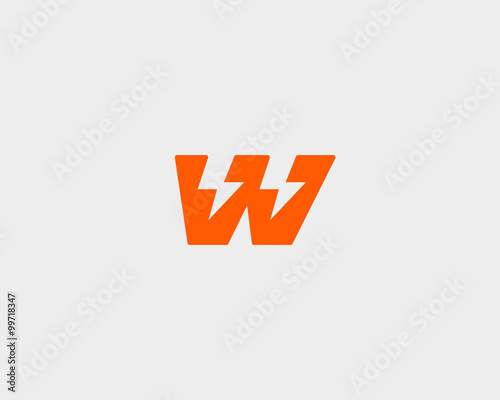 Abstract letter W logo. Dynamic unusual font. Universal fast speed fire moving quick energy icon. Flash vector logotype. Rapid thunderbolt  superhero t shirt print, apparel fashion tee symbol. 