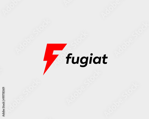 Abstract letter F logo. Dynamic unusual font. Universal fast speed fire moving quick energy icon. Flash vector logotype. Rapid thunderbolt superhero t shirt print, apparel fashion tee symbol. 