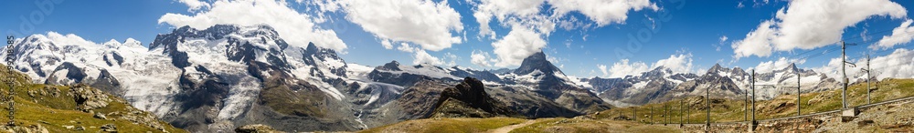 Panorama View of Pennine Alps - obrazy, fototapety, plakaty 