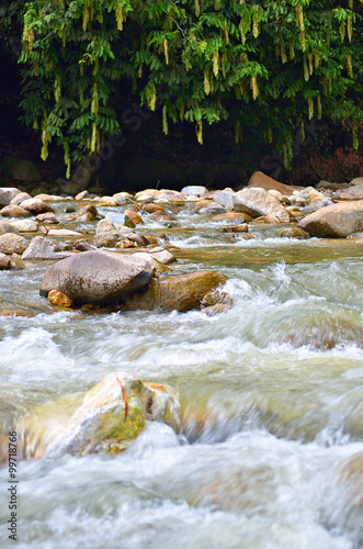 Waterfall in a Malaysian tropical jungle..