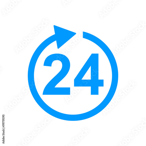 clock hours icon. Flat vector icon