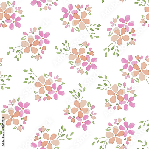 Seamless Patterns with  watercolor flowers