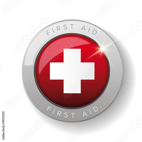 First aid icon vector button