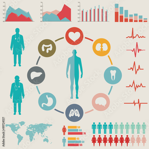 Medical Infographic set. Vector illustration.
