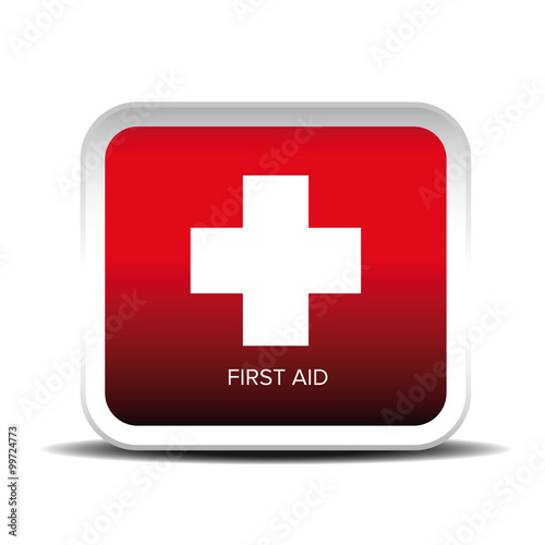 First aid icon vector button