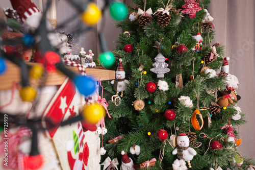 Christmas tree in a living room