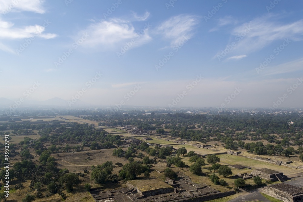 View of ancient Aztec town - Teotihuacan