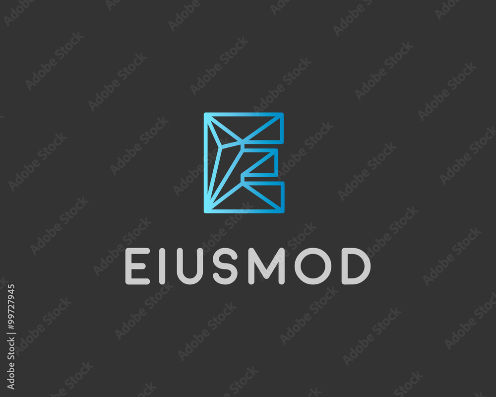 Abstract trend letter E logo design template. Colorful structure creative line t-shirt sign. Communication, sport, app vector symbol icon. Abstract trend letter E logo design template. Colorful structure creative line t-shirt sign. Communication, sport, app vector symbol icon.