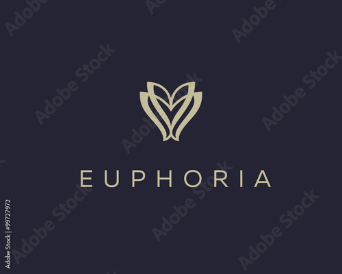 Fototapeta Naklejka Na Ścianę i Meble -  Abstract flower logo icon vector design. Elegant butterfly premium symbol. Graceful crown sign.