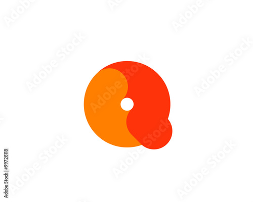 Abstract letter Q logo design template. Colorful modern creative sign. Universal vector icon. Fresh tube sector logotype symbol