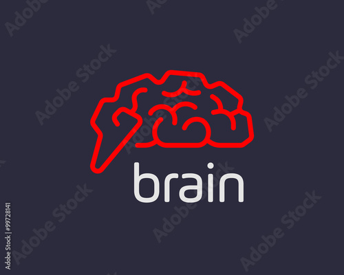 Abstract brain logo generate idea design template. Color trend medicine sign. Universal mind maze game scheme vector icon. Education smart logotype.