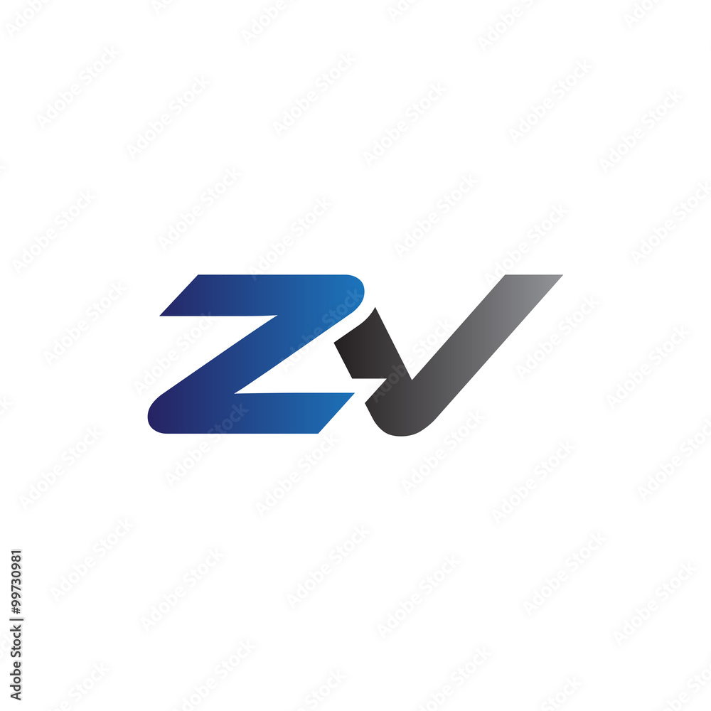 Simple Modern letters Initial Logo zv