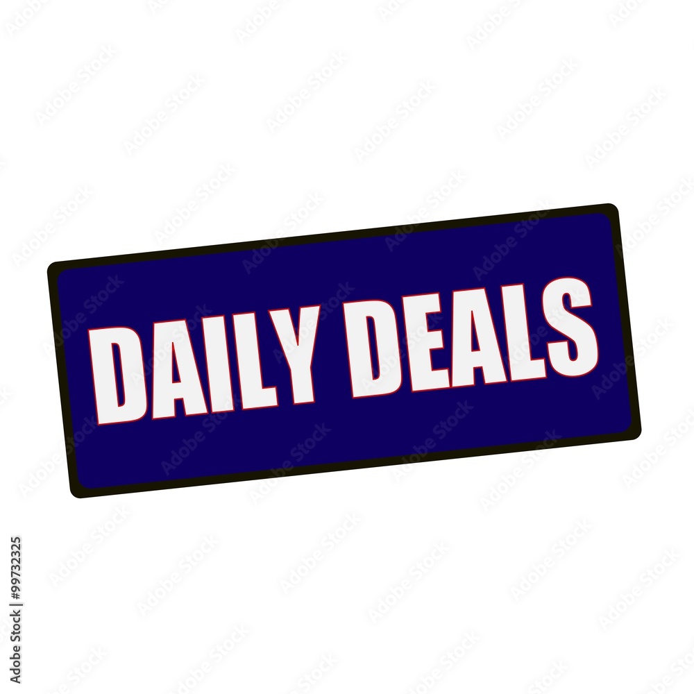 daily deals wording on rectangular Green signs daily deals wording on rectangular Green signs
