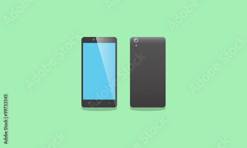 Black Flat Smartphone Vector