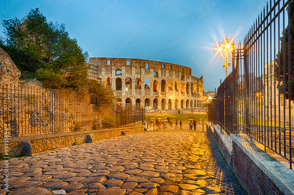 cobbled road to Roman amphitheater