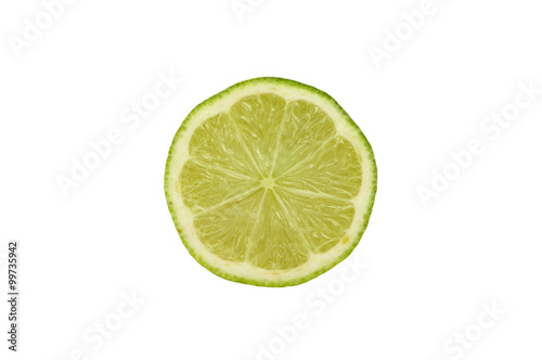 Slice of lime isolated
